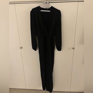 Elegant Black Long Sleeve Jumpsuit